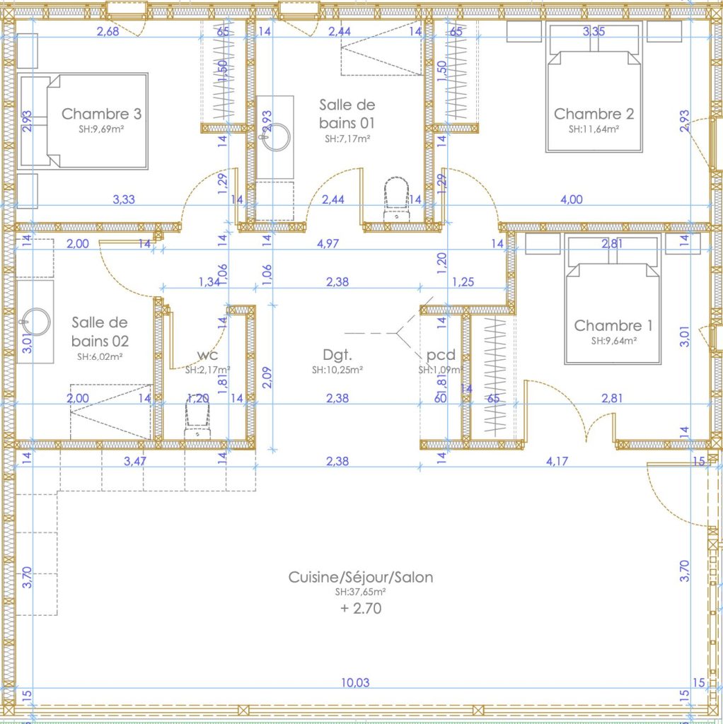 Gite La Perle - Plan du logement